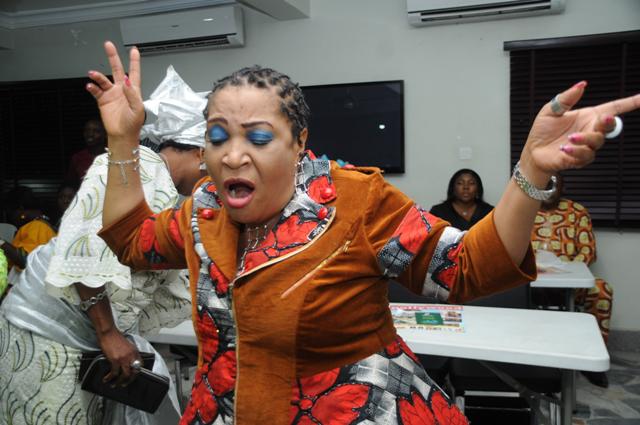 woman dancing energetically 