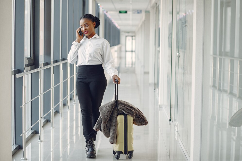 picture showing woman at the airport