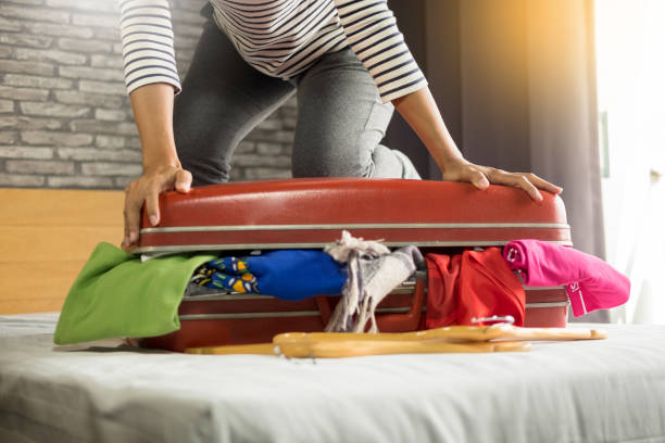 travelling with a heavy bag at an airport