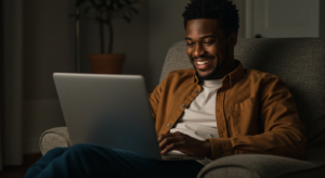 picture showing a Finance Bro making posts on LinkedIn