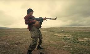 picture showing a pregnant woman wielding a lethal weapon